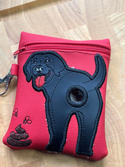 Embroidered Vinyl Poo Bag Holder