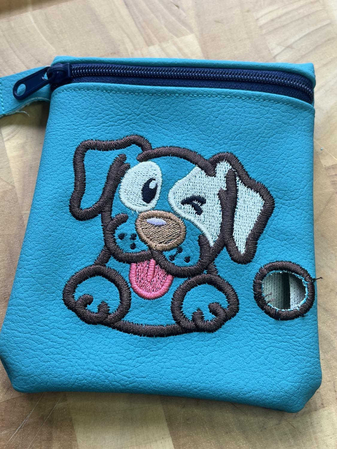 Embroidered Vinyl Poo Bag Holder