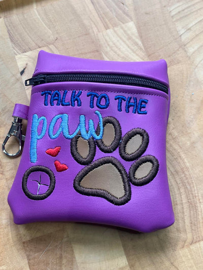 Embroidered Vinyl Poo Bag Holder