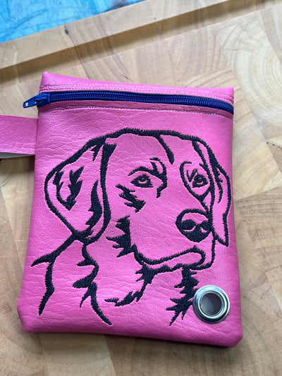 Embroidered Vinyl Poo Bag Holder