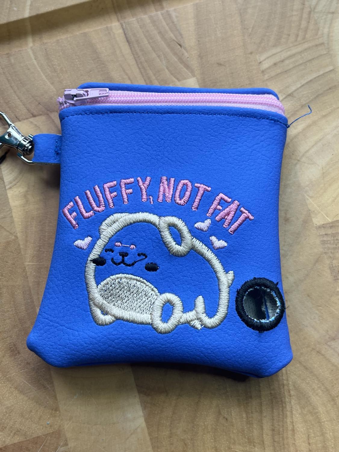 Embroidered Vinyl Poo Bag Holder