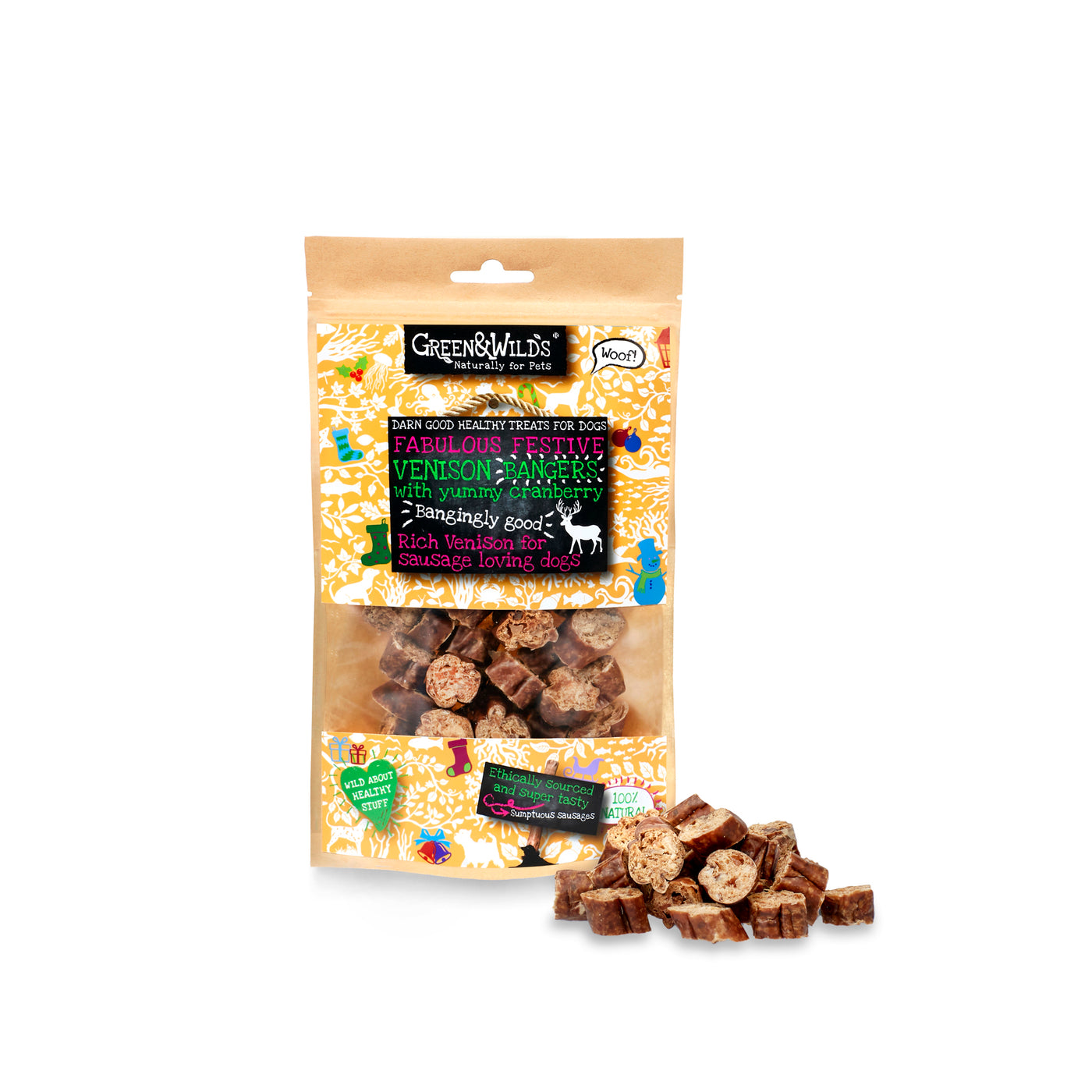 Green& Wilds Venison & Cranberry Christmas Bangers