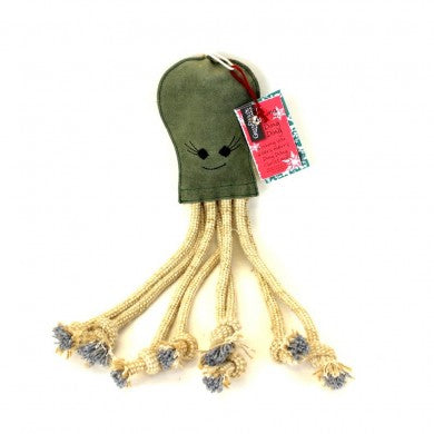 Green & Wilds Olive Octopus Eco Dog Toy - Distinctive Pets